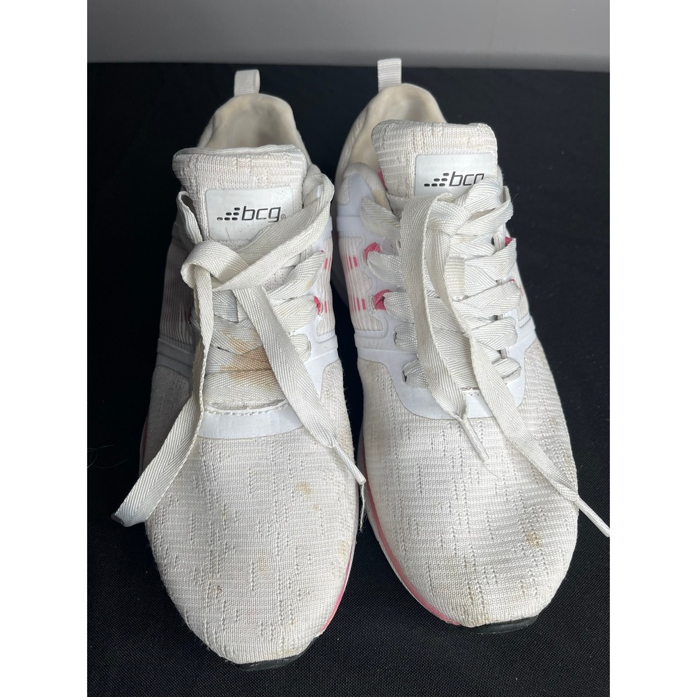 BCG Womens 8.5B White Pink Memory Foam Athletic Running Shoes 169928